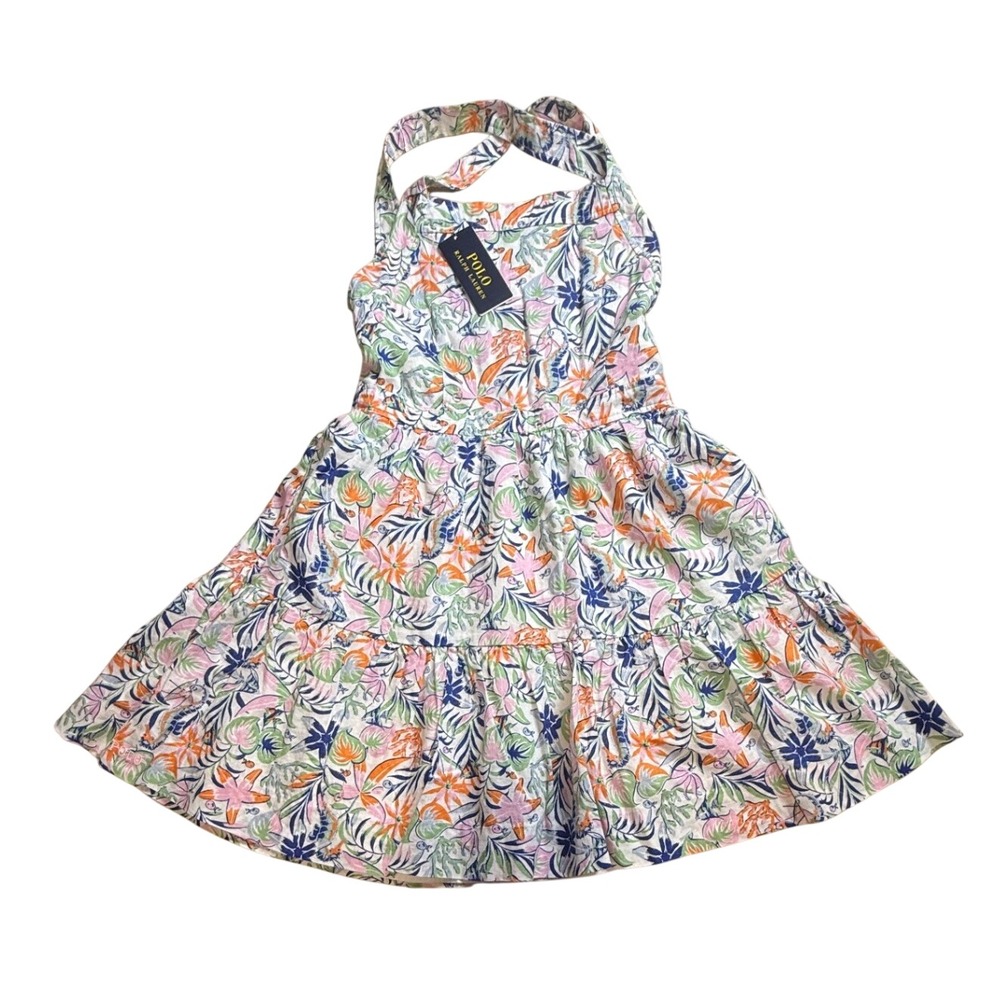Polo Ralph Lauren Girls Tropical Starfish Halter Dress Size 14 NWT-2395